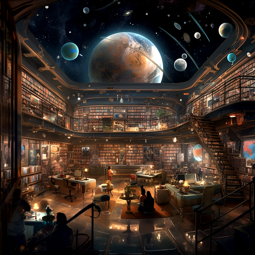 an interstellar and intradimensional library